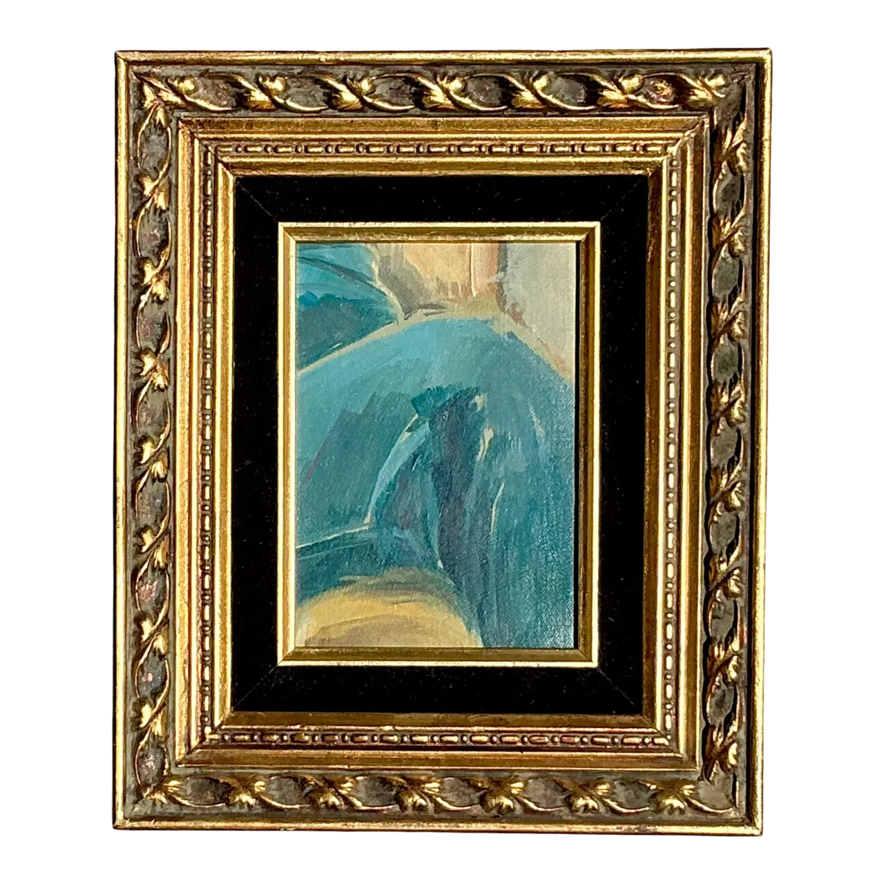 Vintage Boho Original Abstract Oil Painting on Canvas