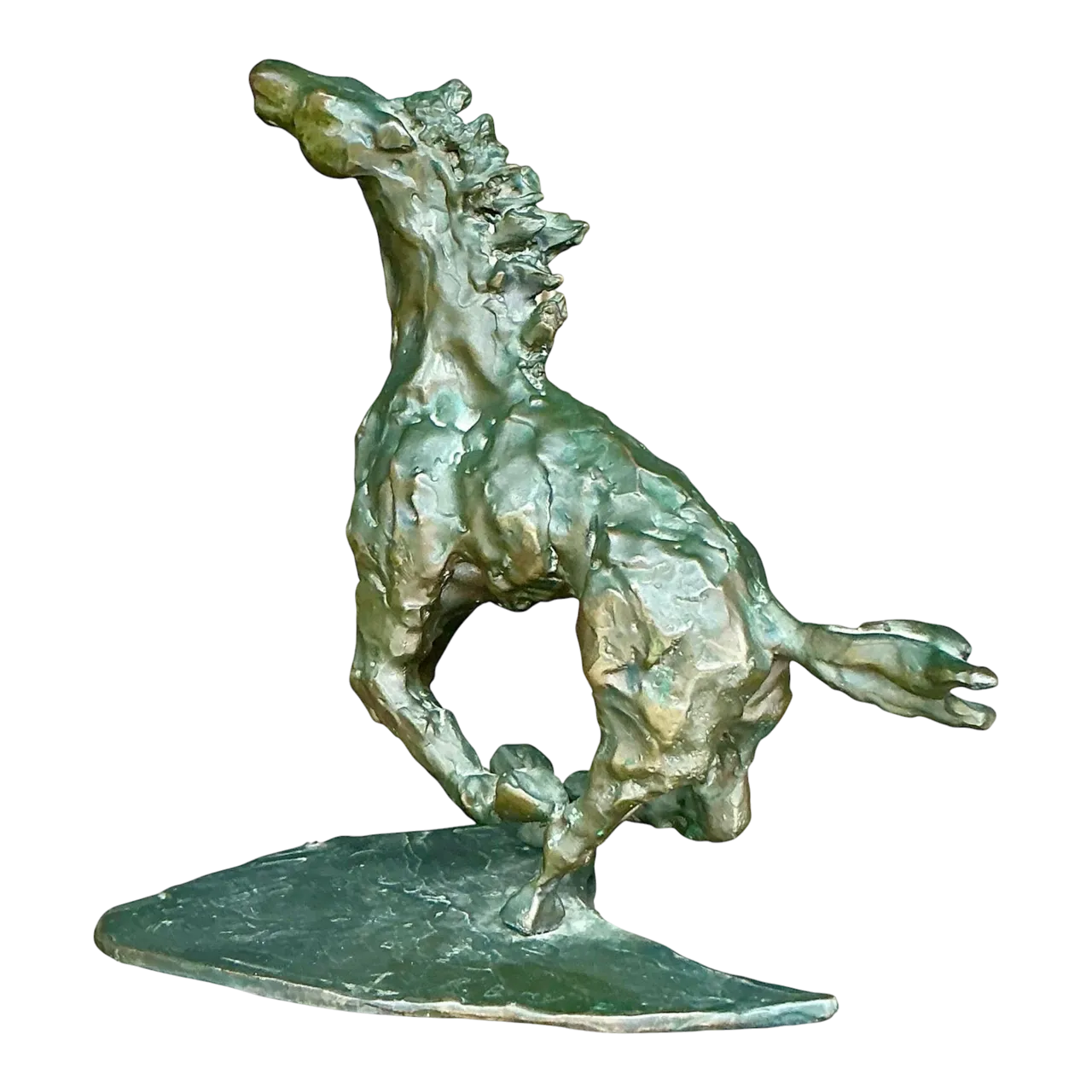Vintage Boho Original Bronze Sculpture of Horse