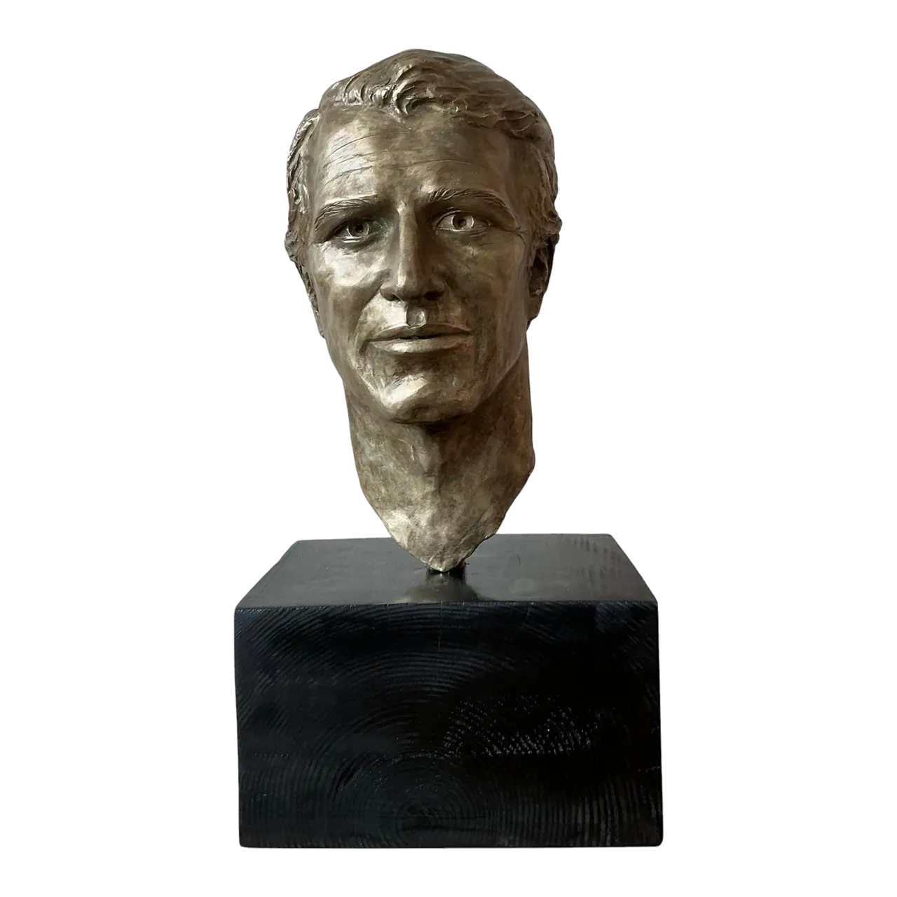 Vintage Boho Original Cast Bronze Bust of Paul Newman