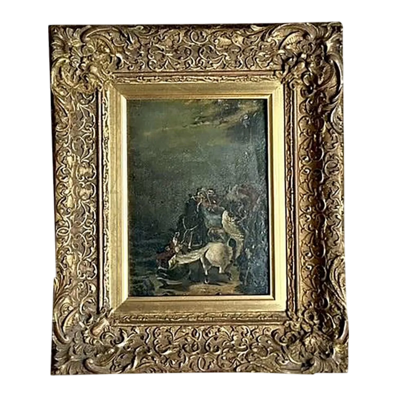 Vintage Boho Original Figurative Oil Painting on Canvas