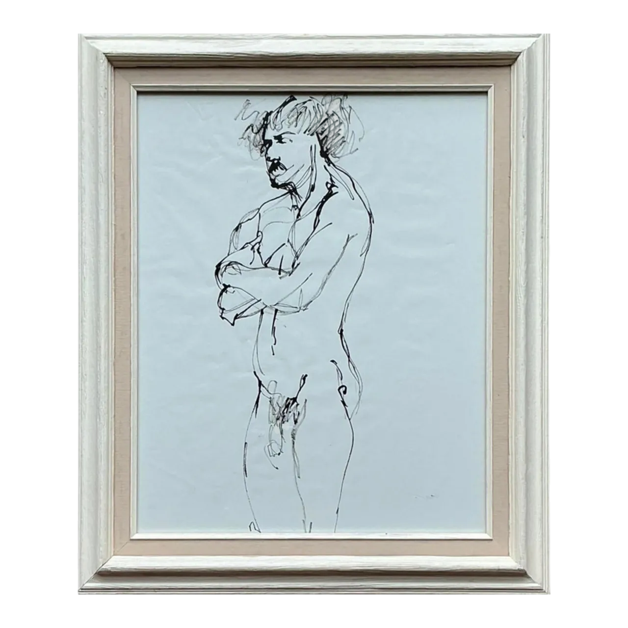 Vintage Boho Original Ink Sketch on Paper