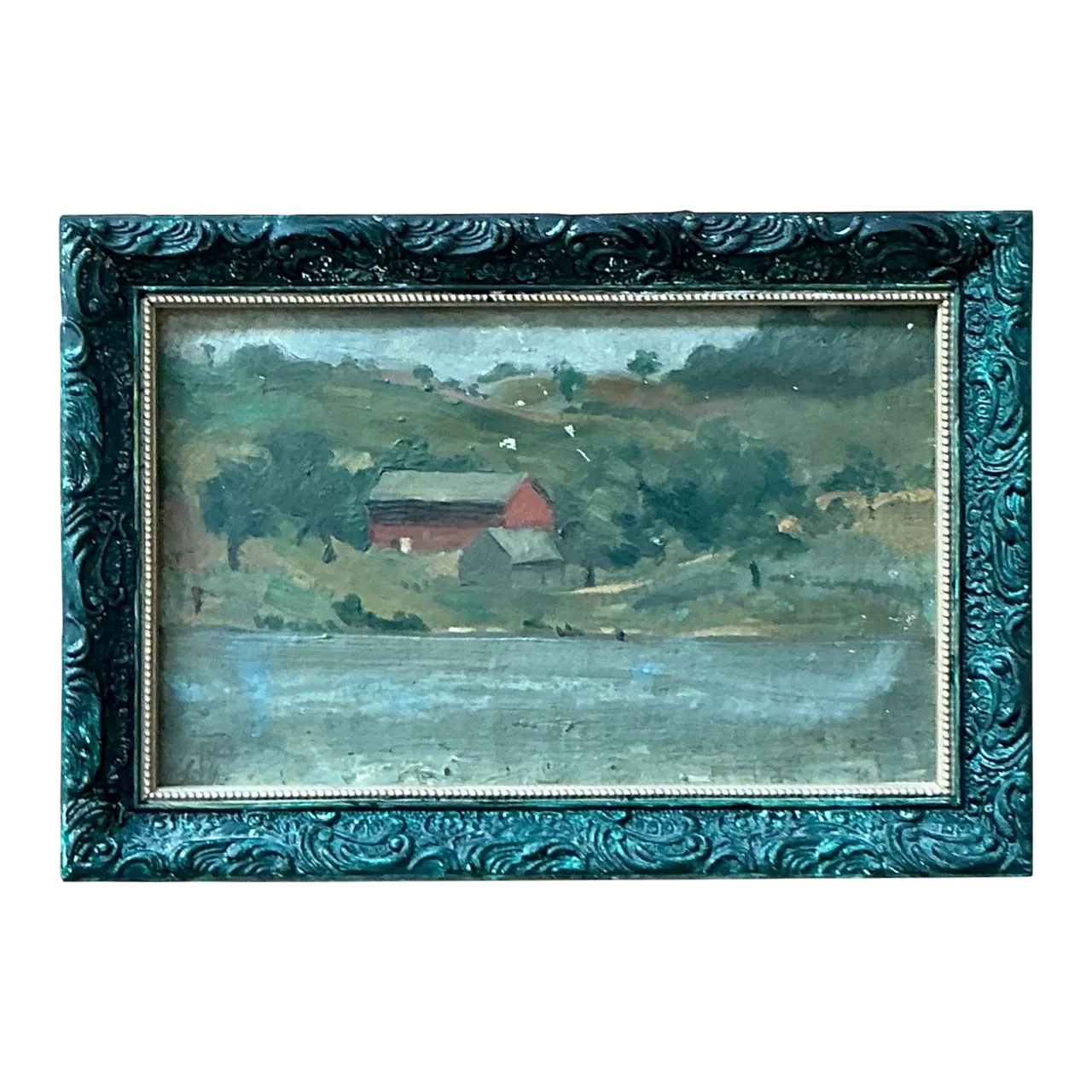Vintage Boho Original Landscape Oil on Canvas