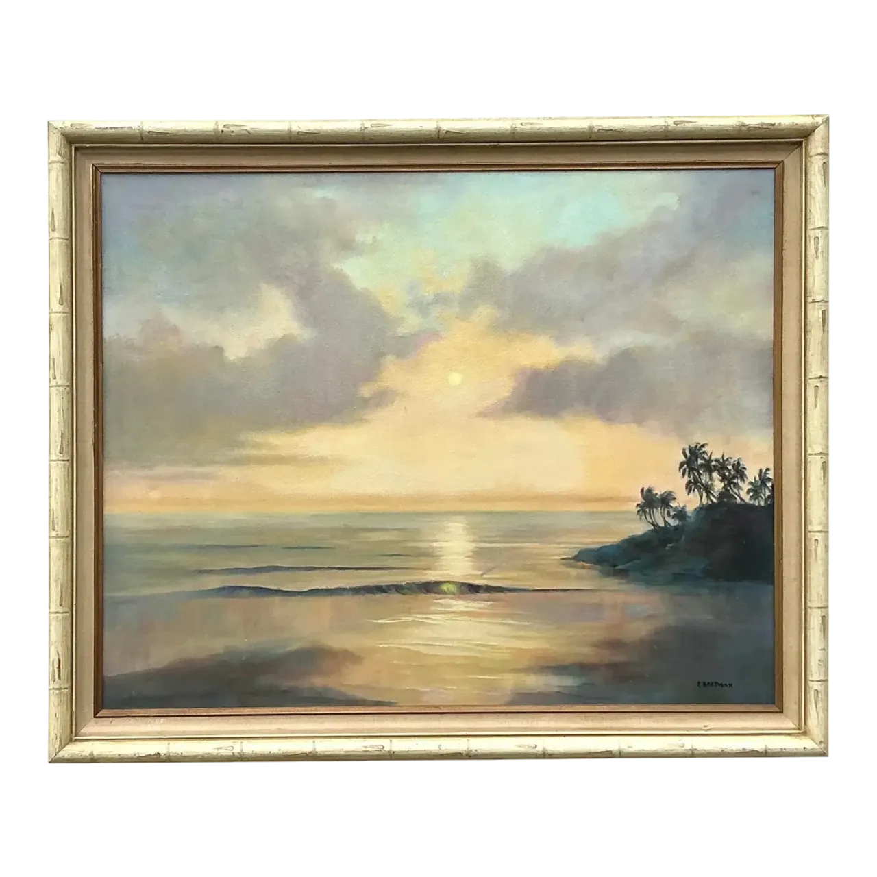 Vintage Boho Original Landscape Oil Painting on Canvas - Canvas, 34W x 28H