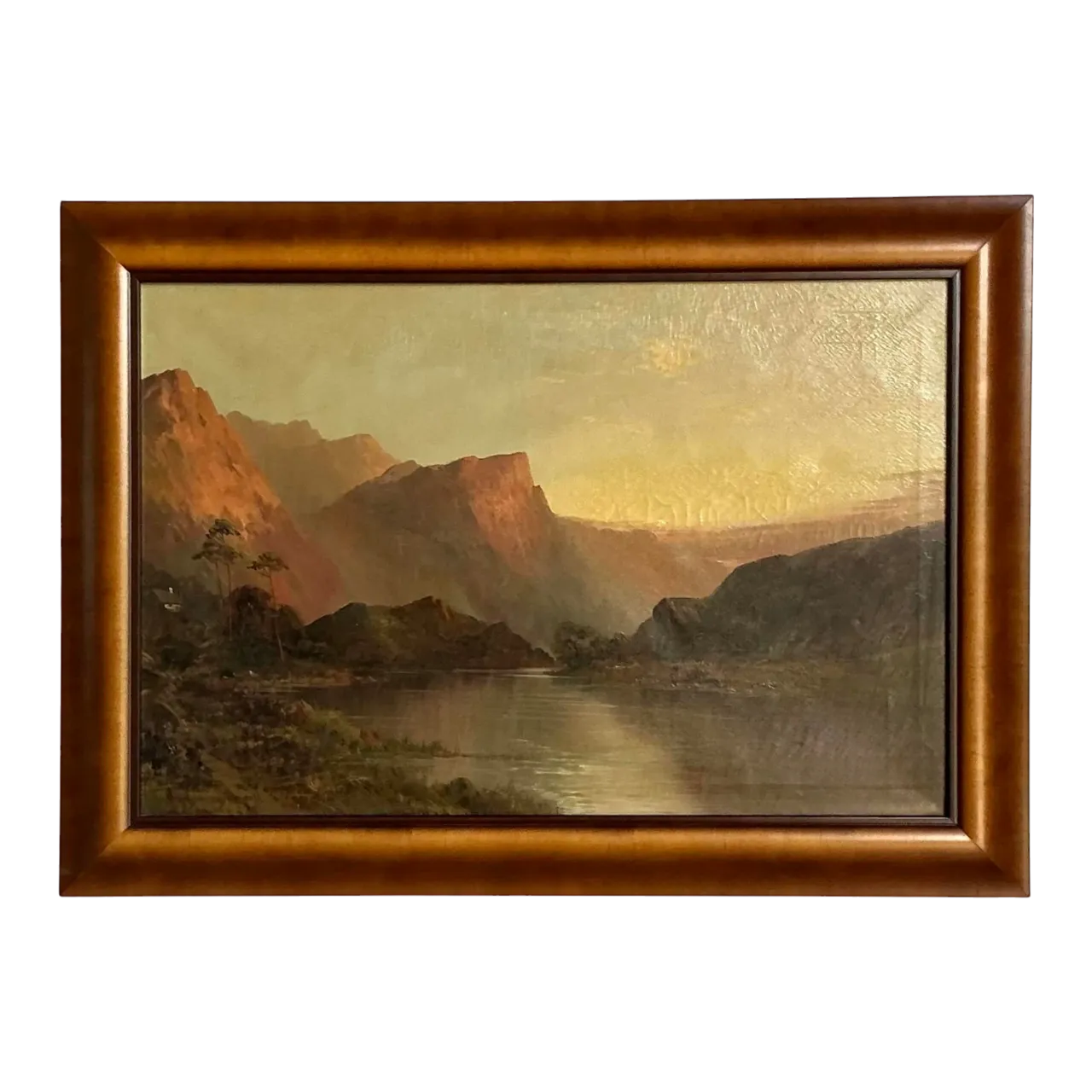 Vintage Boho Original Oil Landscape on Canvas