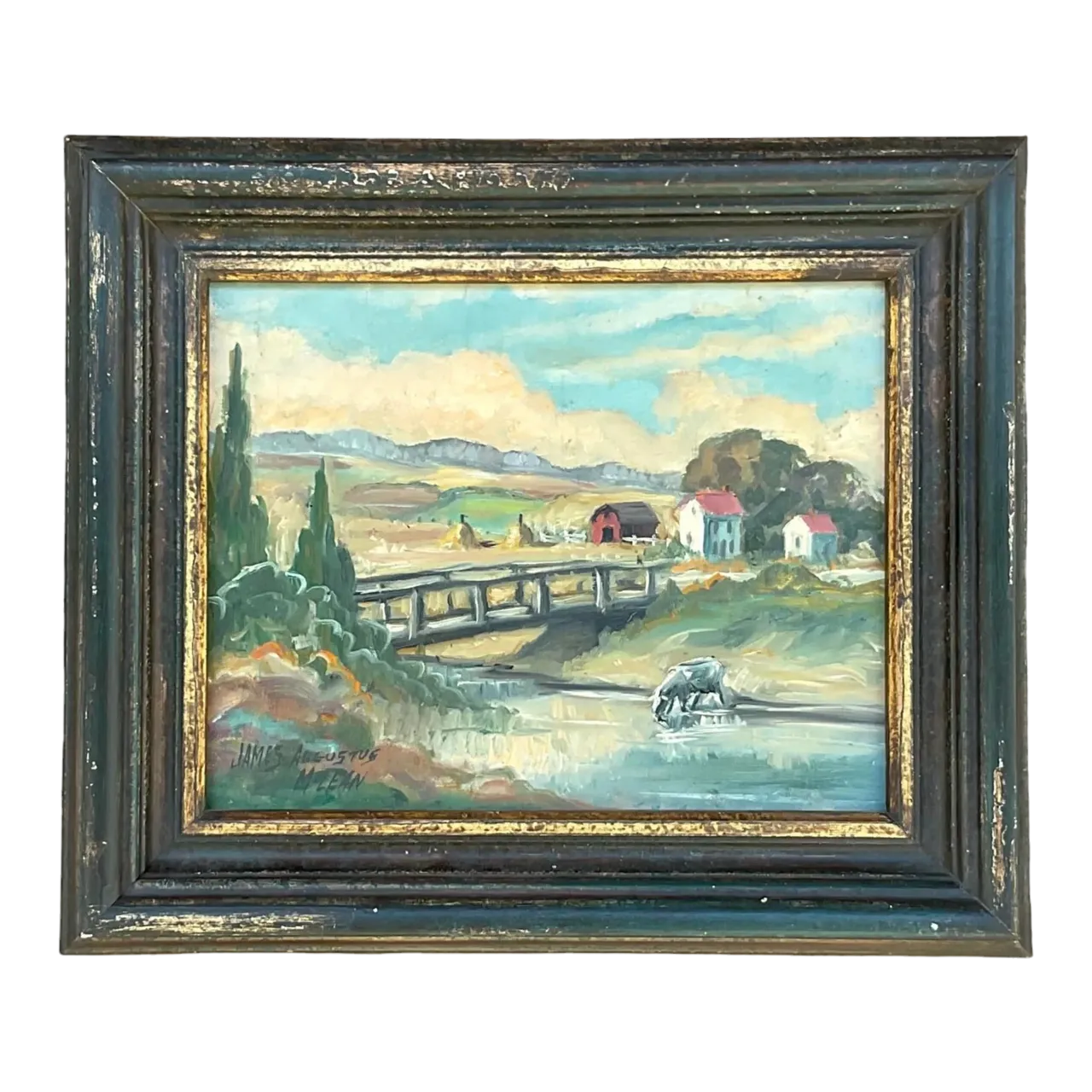 Vintage Boho Original Oil Painting Signed James Augustus McLean