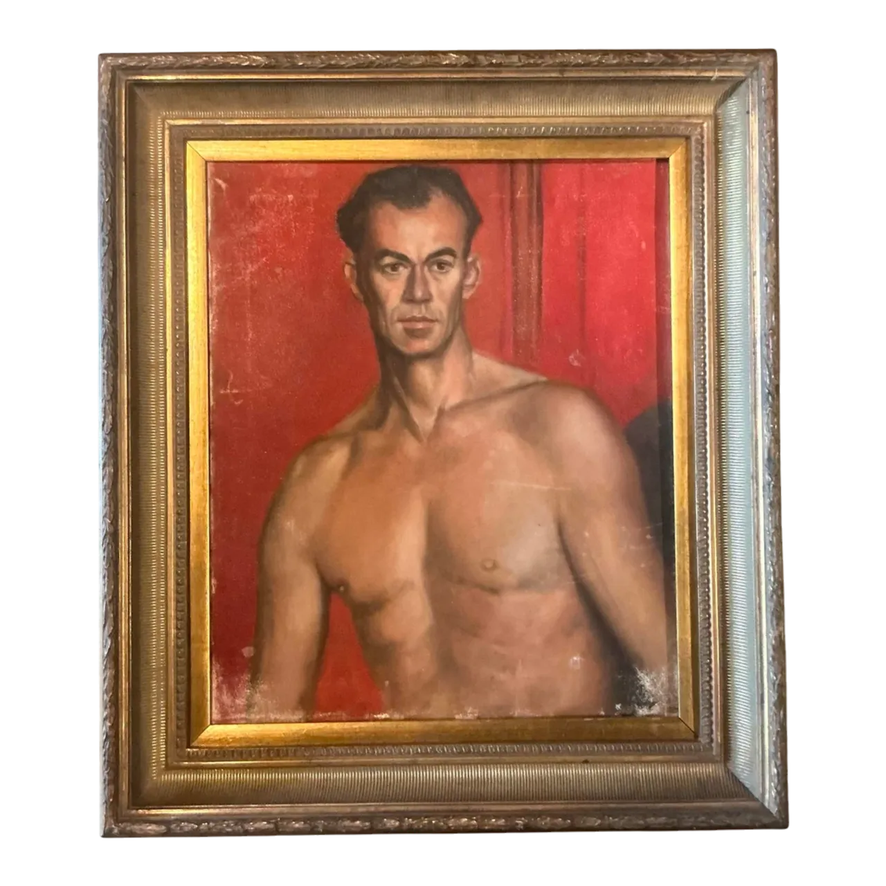 Vintage Boho Original Oil Portrait of Man