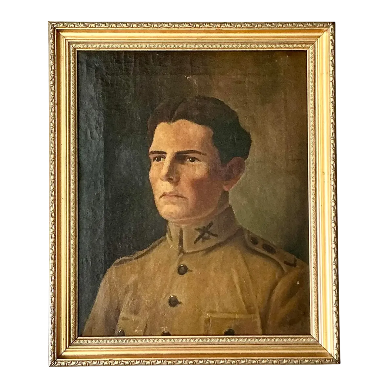 Vintage Boho Original Oil Portrait on Canvas - Canvas, 15.5W x 18.5H