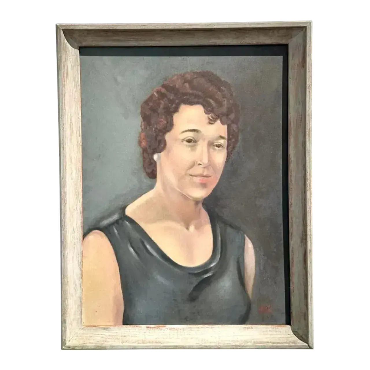 Vintage Boho Original Oil Portrait on Canvas - Canvas, 21W x 27H