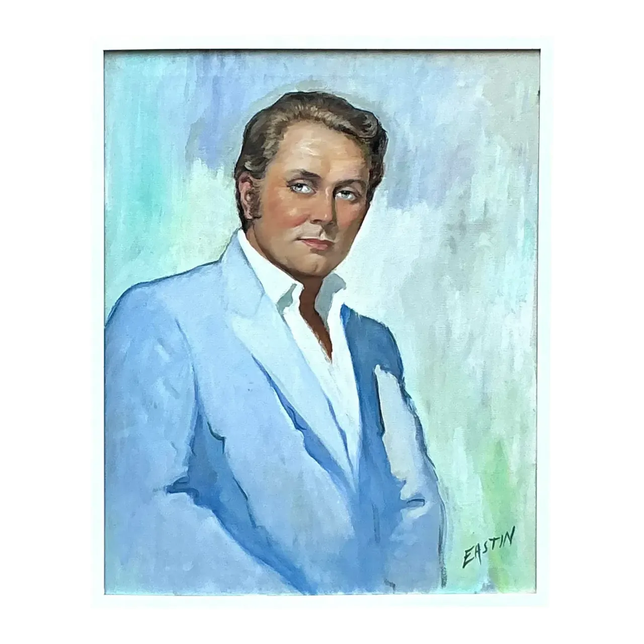 Vintage Boho Original Oil Portrait on Canvas - Canvas, 29.25W x 35.25H