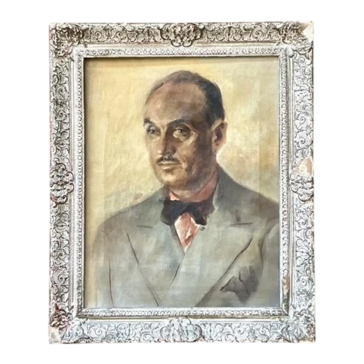 Vintage Boho Original Oil Portrait on Canvas - Wood, 175W x 22.75H