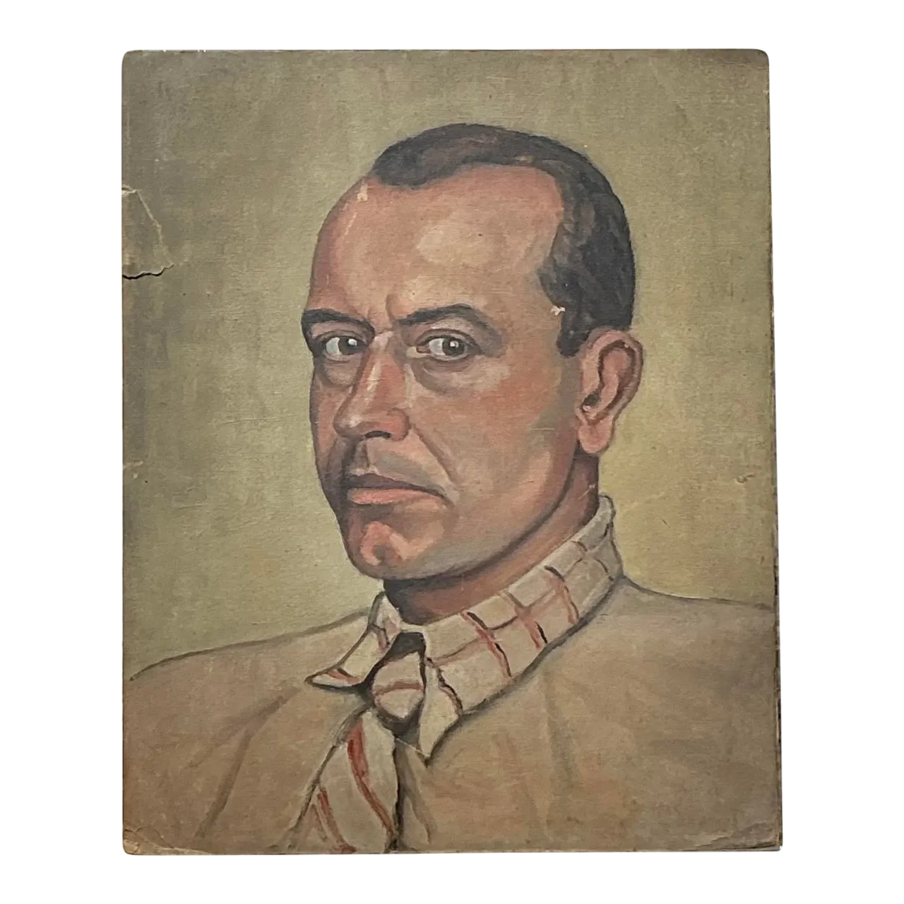 Vintage Boho Original Oil Portrait on Paper