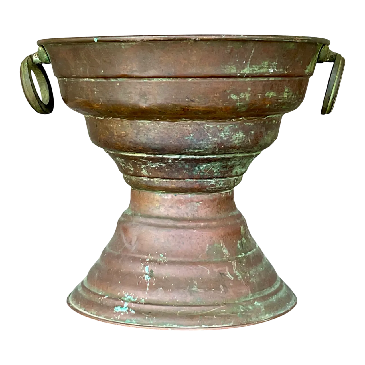 Vintage Boho Original Patinated Copper Centerpiece Bowl
