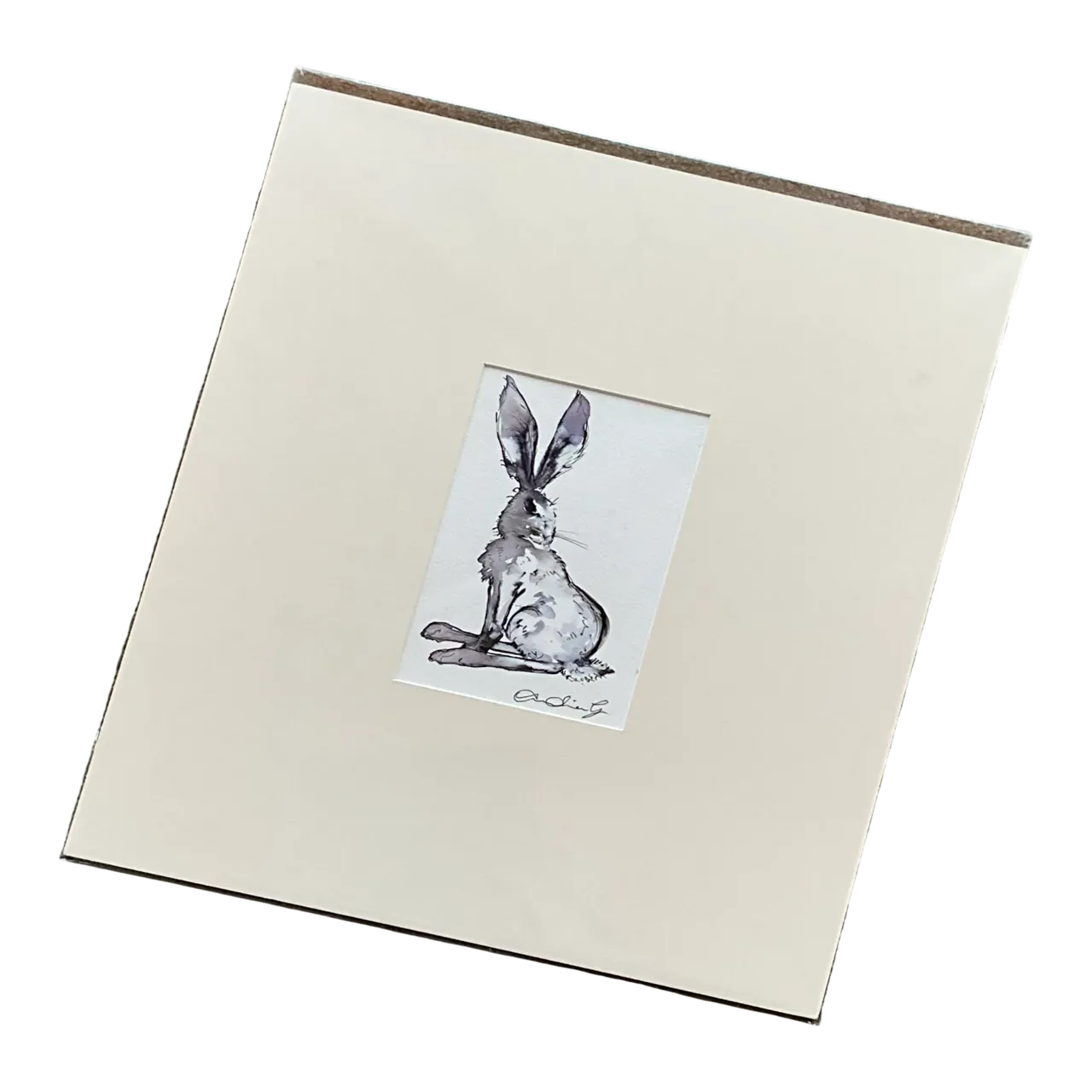 Vintage Boho Original Sketch of Rabbit
