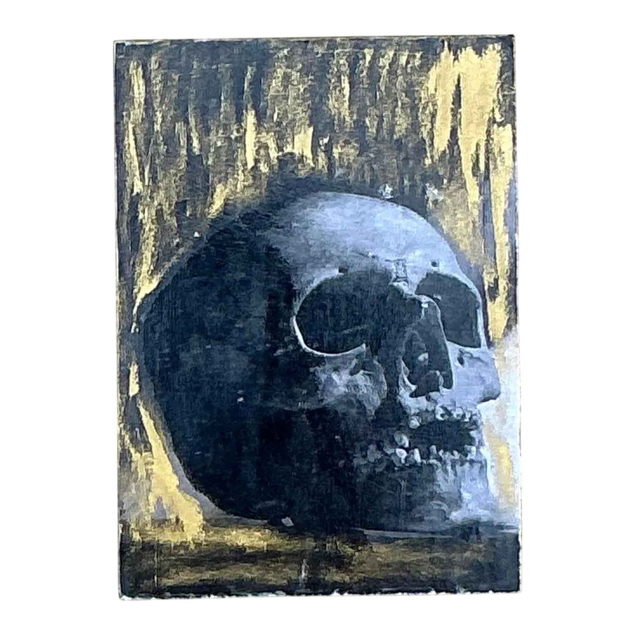 Vintage Boho Original Skull Abstract on Board
