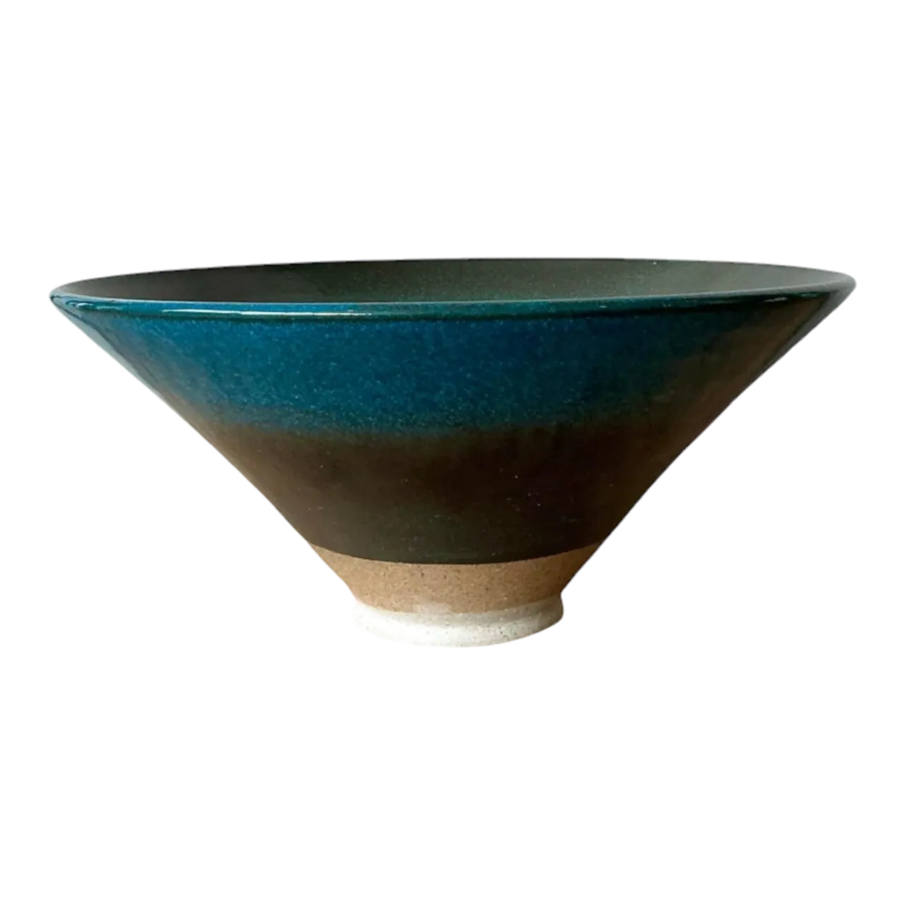 Vintage Boho Original Studio Pottery Bowl - Ceramic, 12.25W x 5.5H