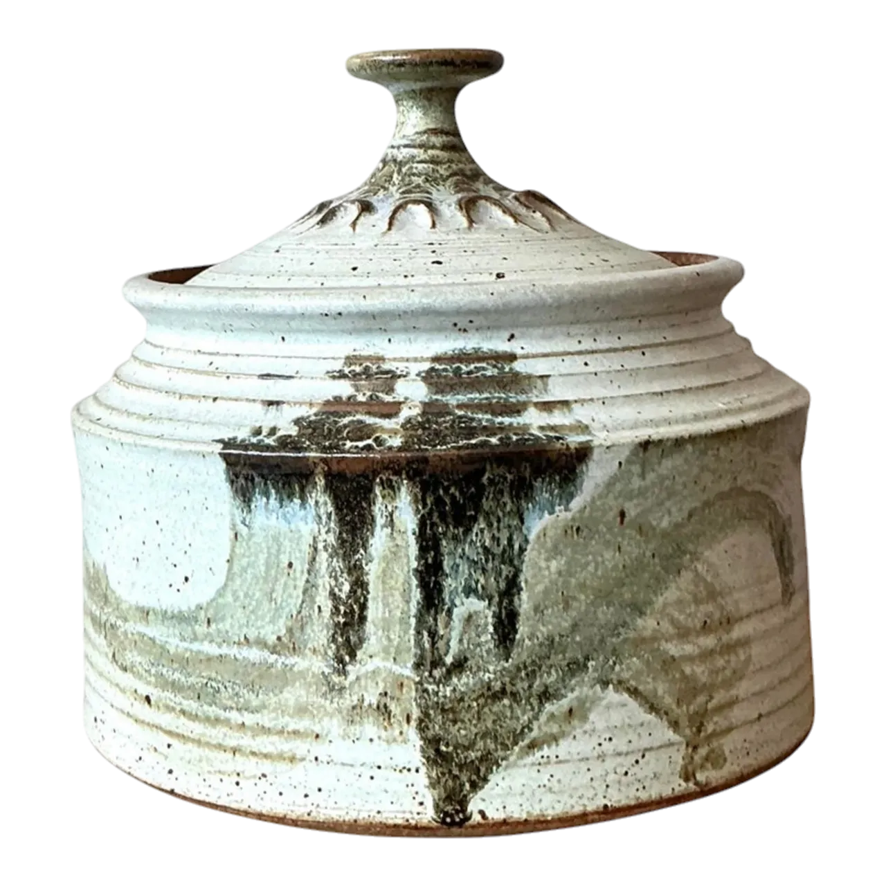 Vintage Boho Original Studio Pottery Lidded Pot