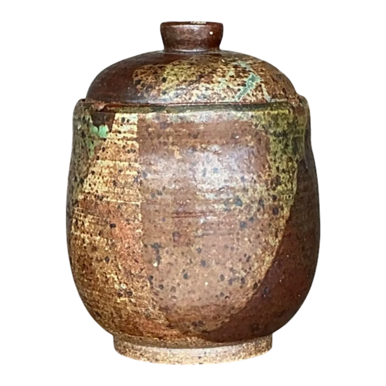 Vintage Boho Original Studio Pottery Lidded Vase