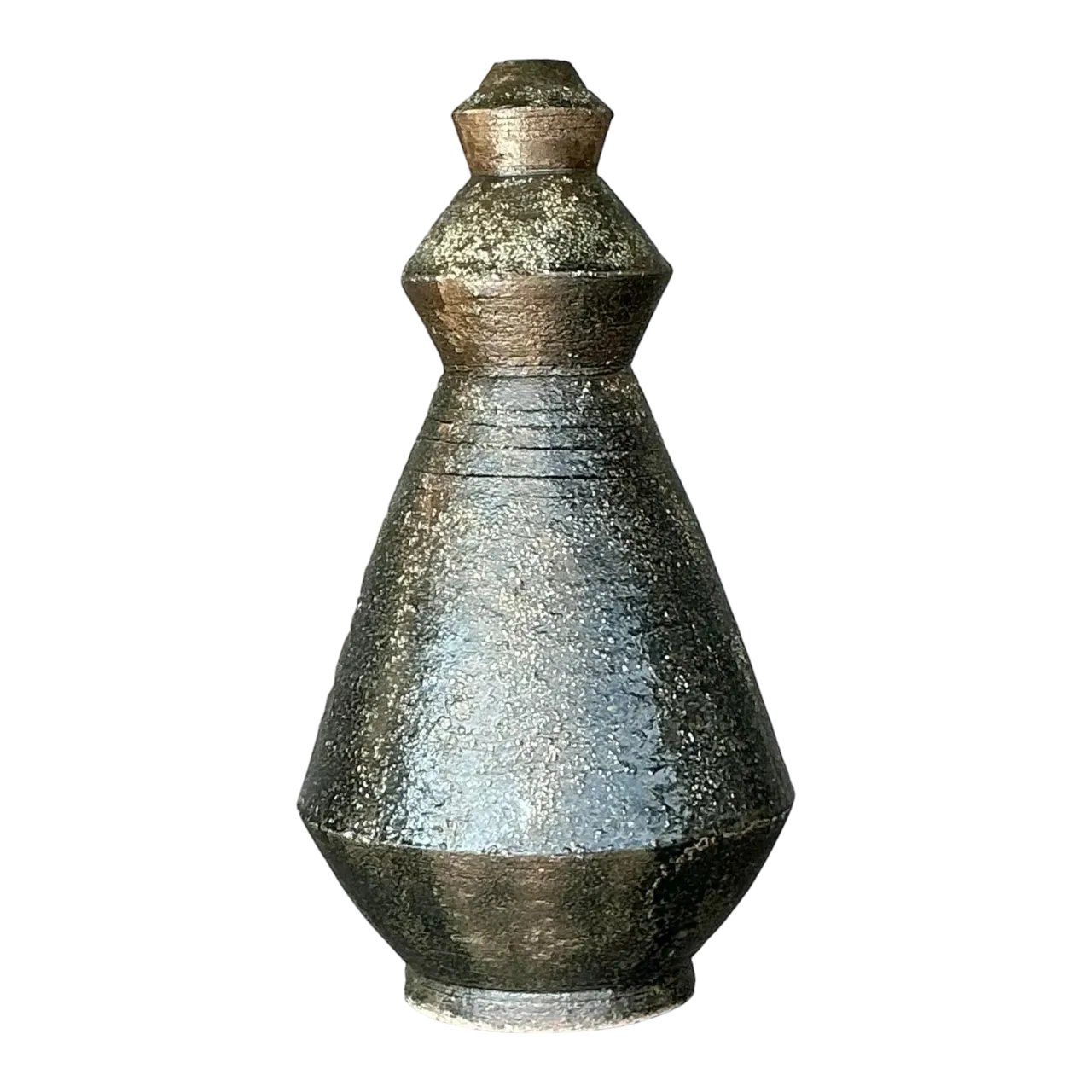 Vintage Boho Original Studio Pottery Scored Vase