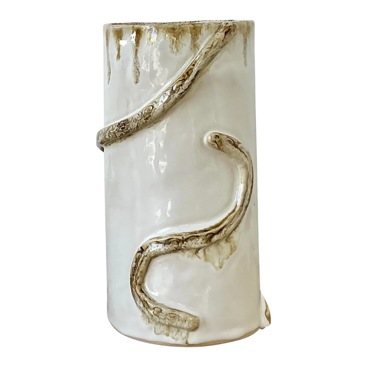 Vintage Boho Original Studio Pottery Snake Vase