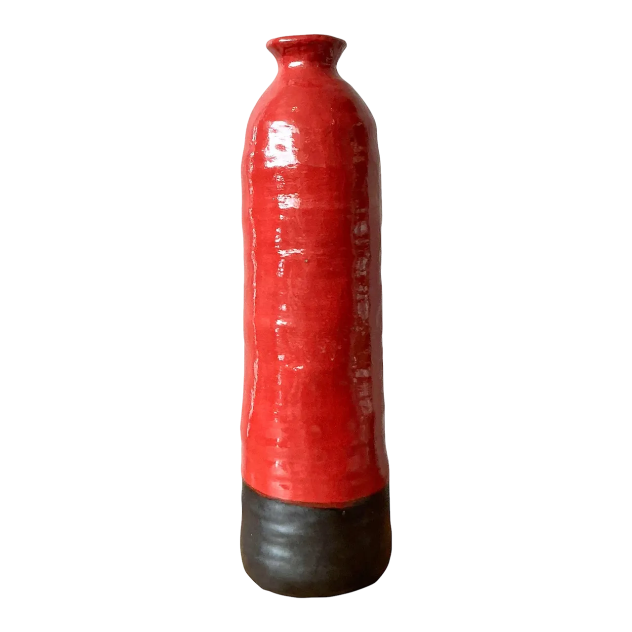Vintage Boho Original Studio Pottery Vase - Ceramic, 5.5W x 19.5H