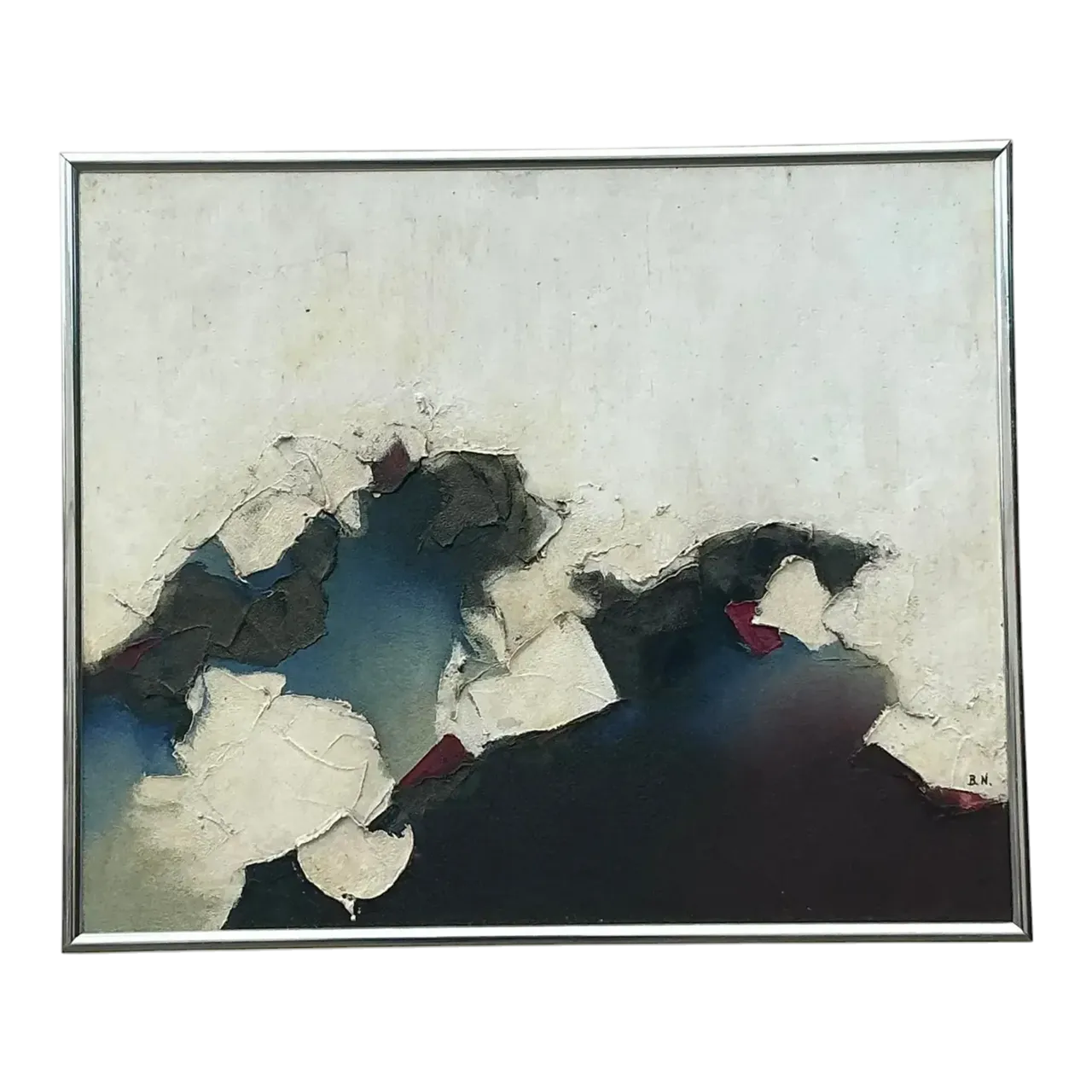 Vintage Boho Original Textured Abstract Oil Paining on Canvas