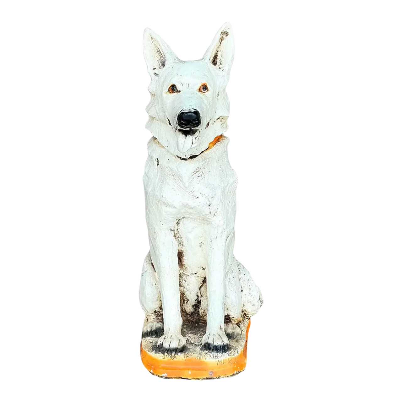 Vintage Boho Painted Ceramic Dog