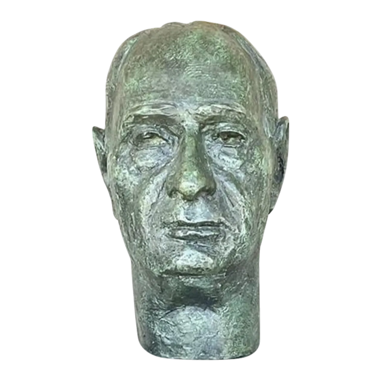 Vintage Boho Patinated Bronze Bust of Man