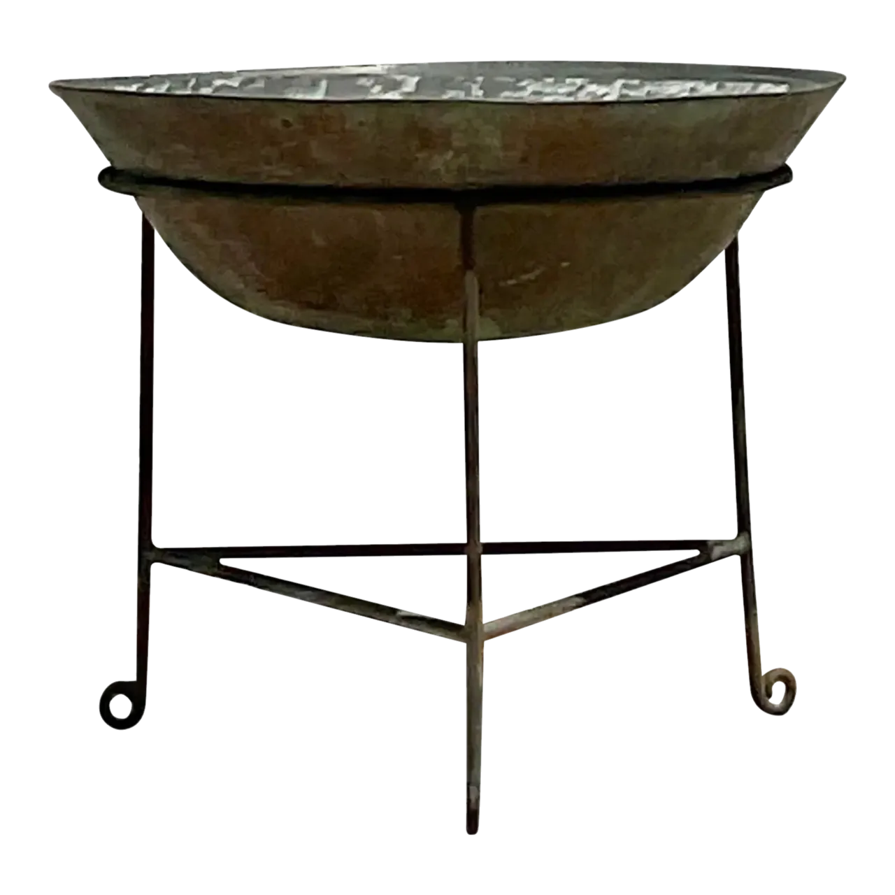 Vintage Boho Patinated Collectors Drum Table