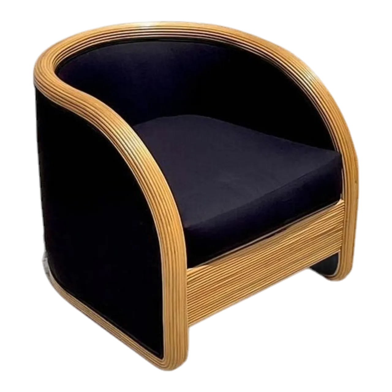 Vintage Boho Pencil Reed Lounge Chair