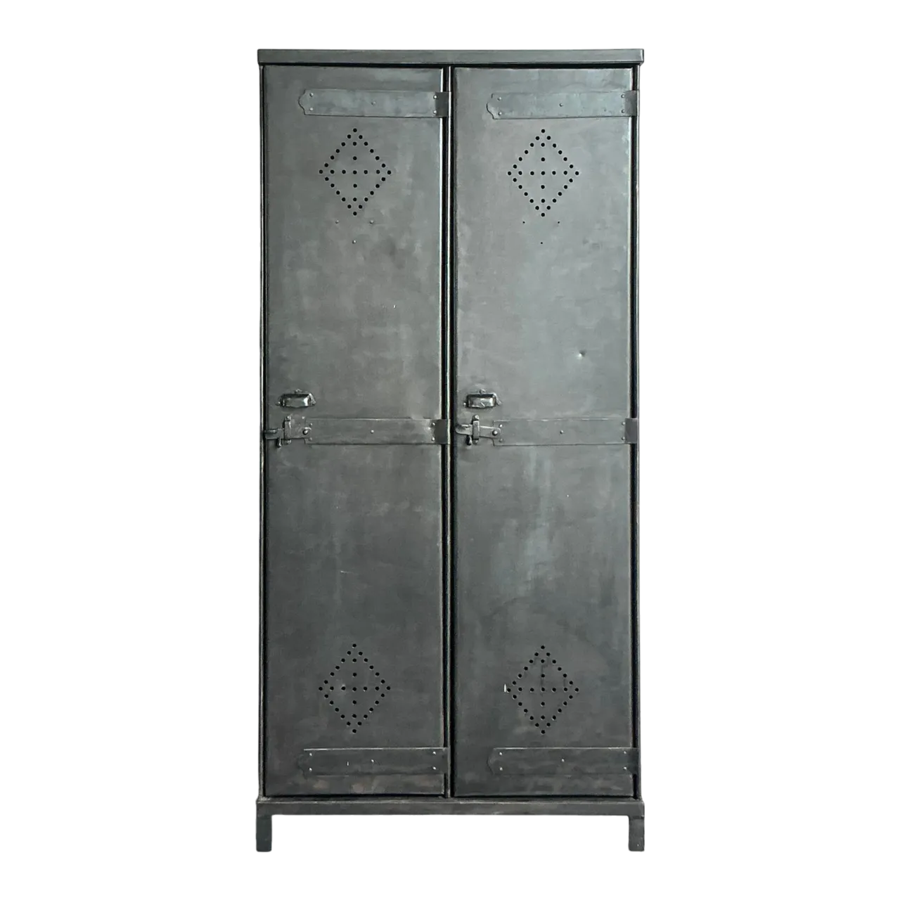Vintage Boho Perforated Metal Armoire
