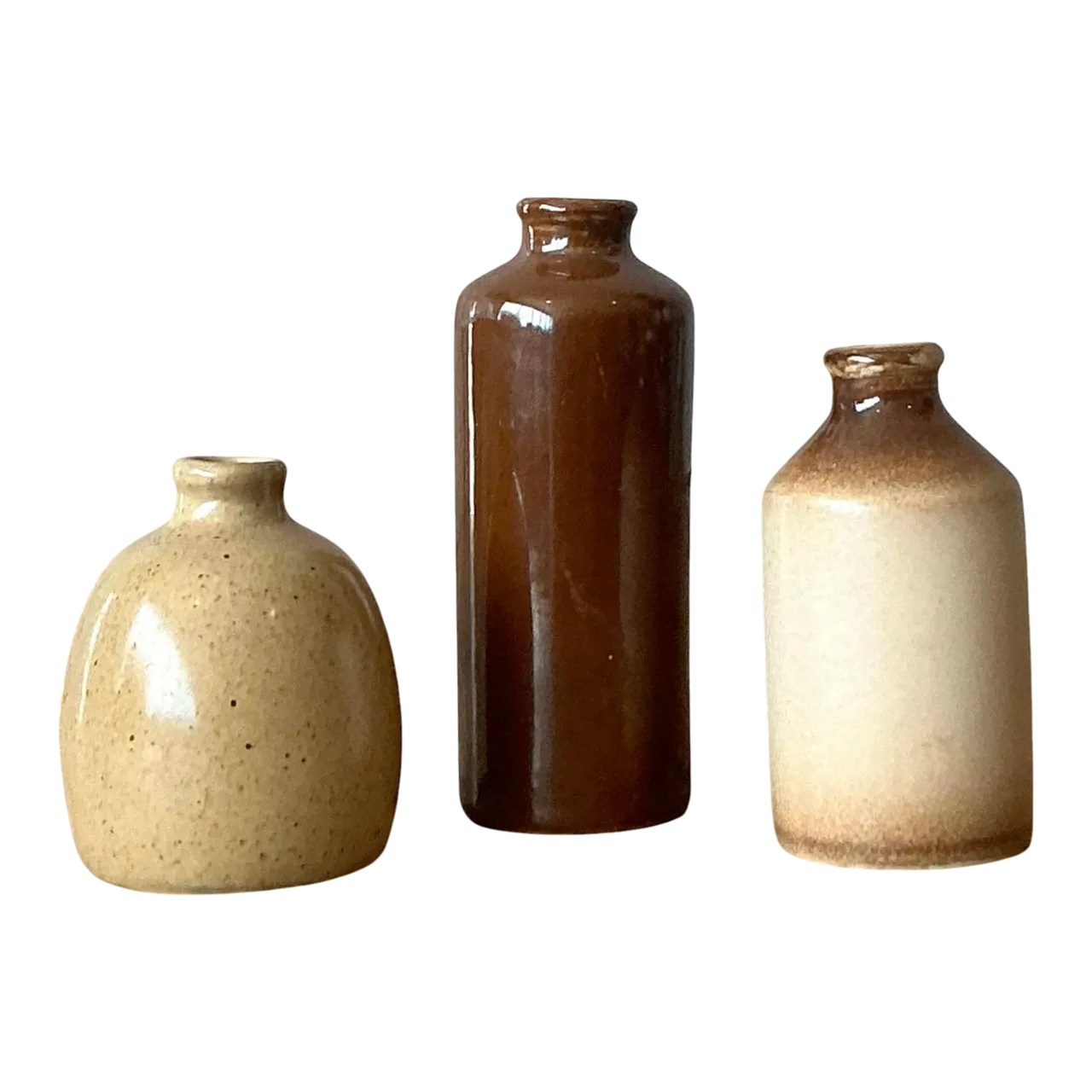 Vintage Boho Petite Studio Pottery Vase - Set of 3