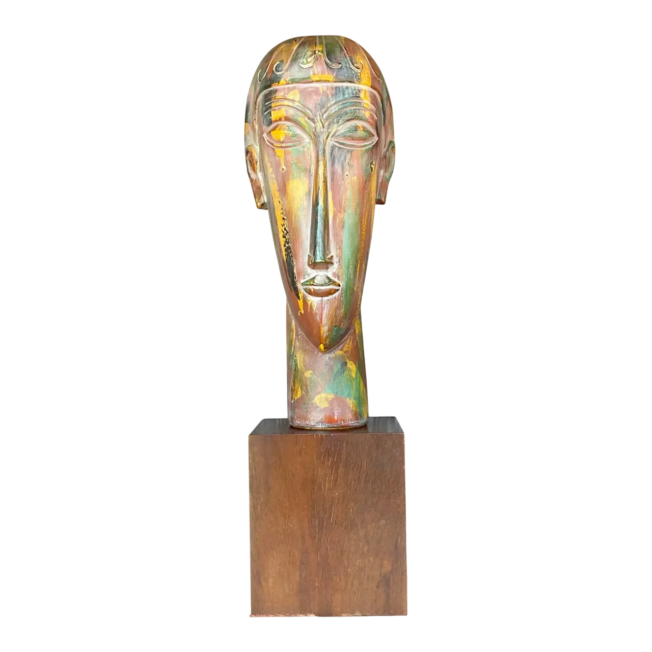 Vintage Boho Plaster Bust After Modigliani