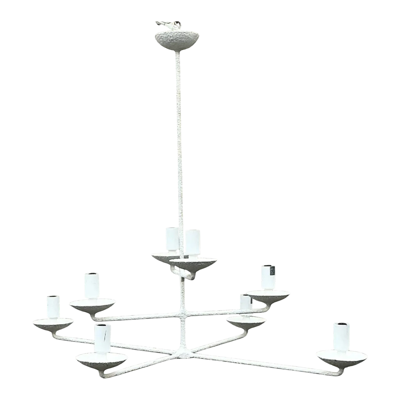Vintage Boho Plaster Finish Tri Level Chandelier