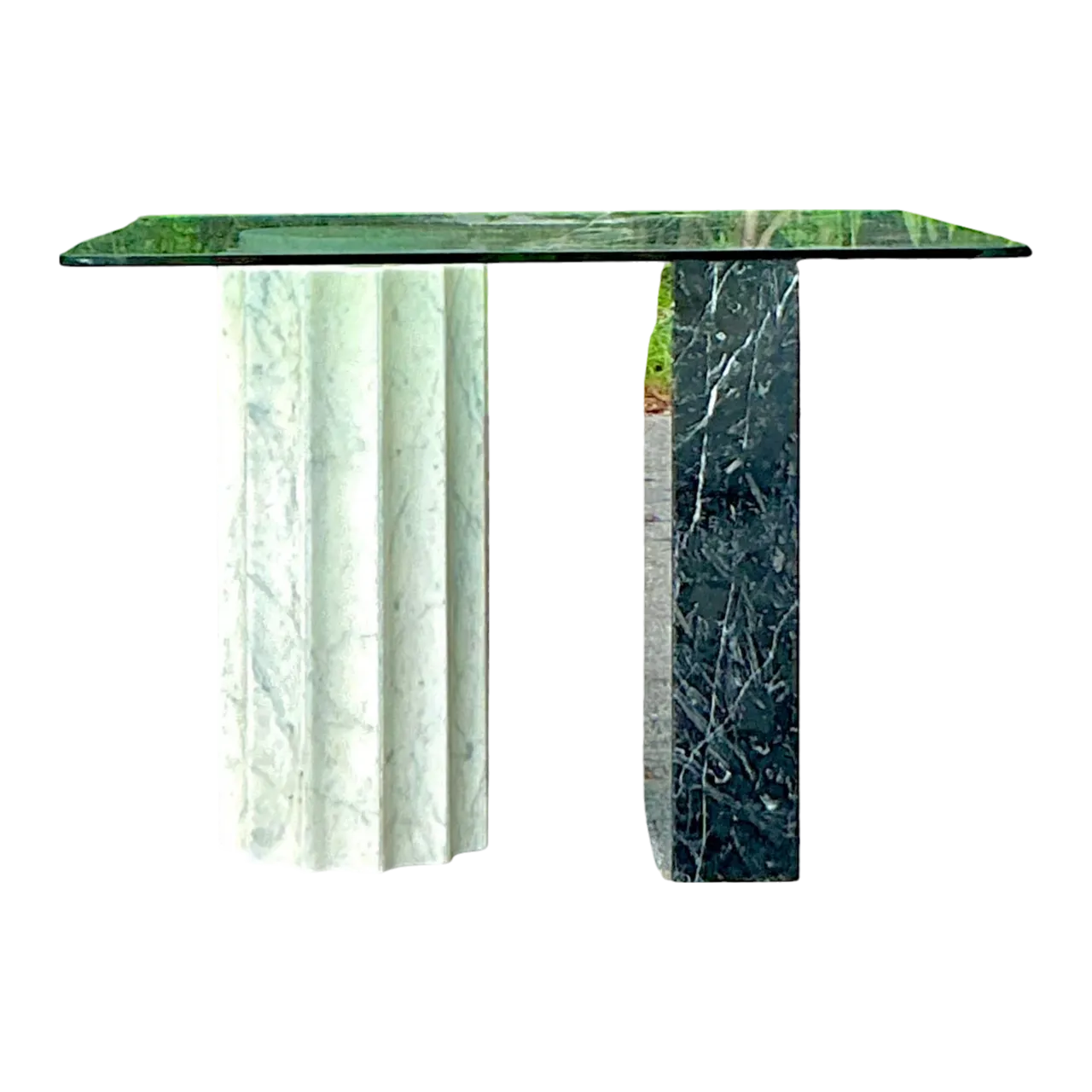 Vintage Boho Postmodern Stone Card Table