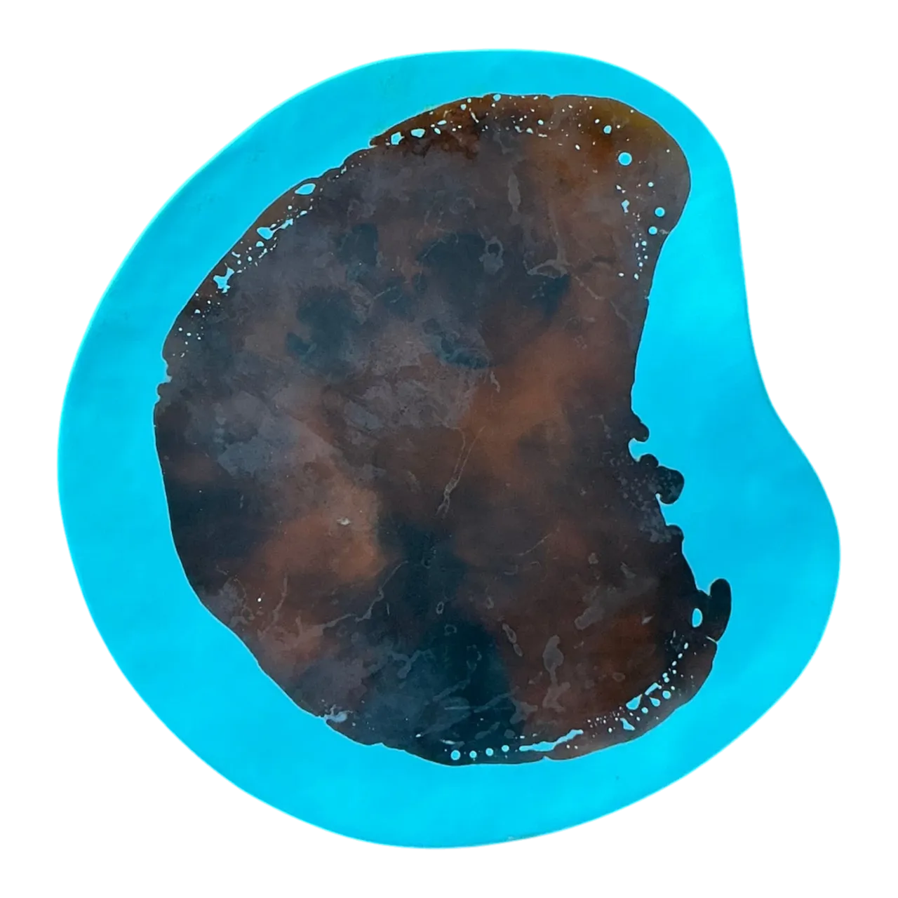 Vintage Boho Poured Resin Plate With Abstract Paint Detail