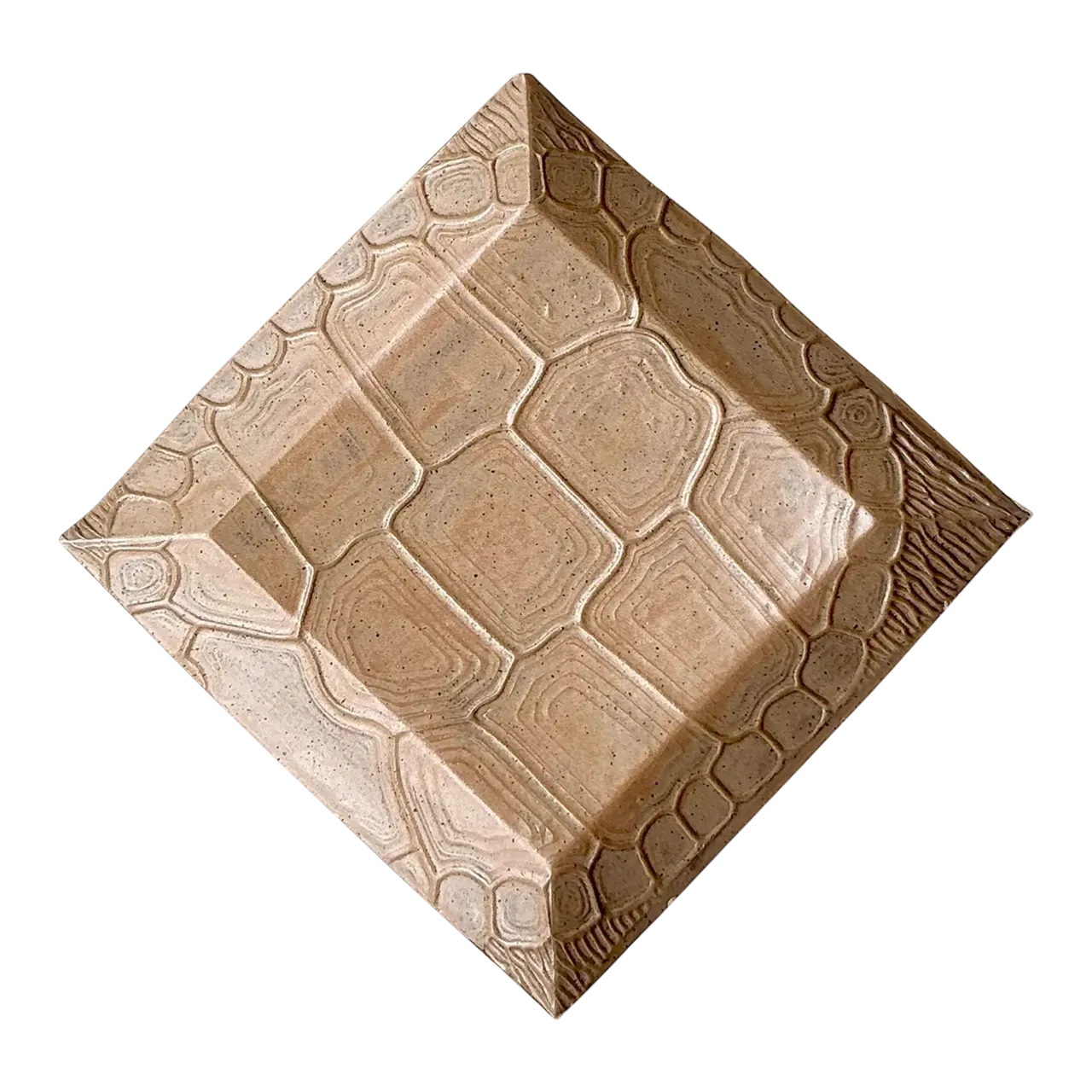 Vintage Boho Pressed Turtle Shell Pattern Ceramic Tray