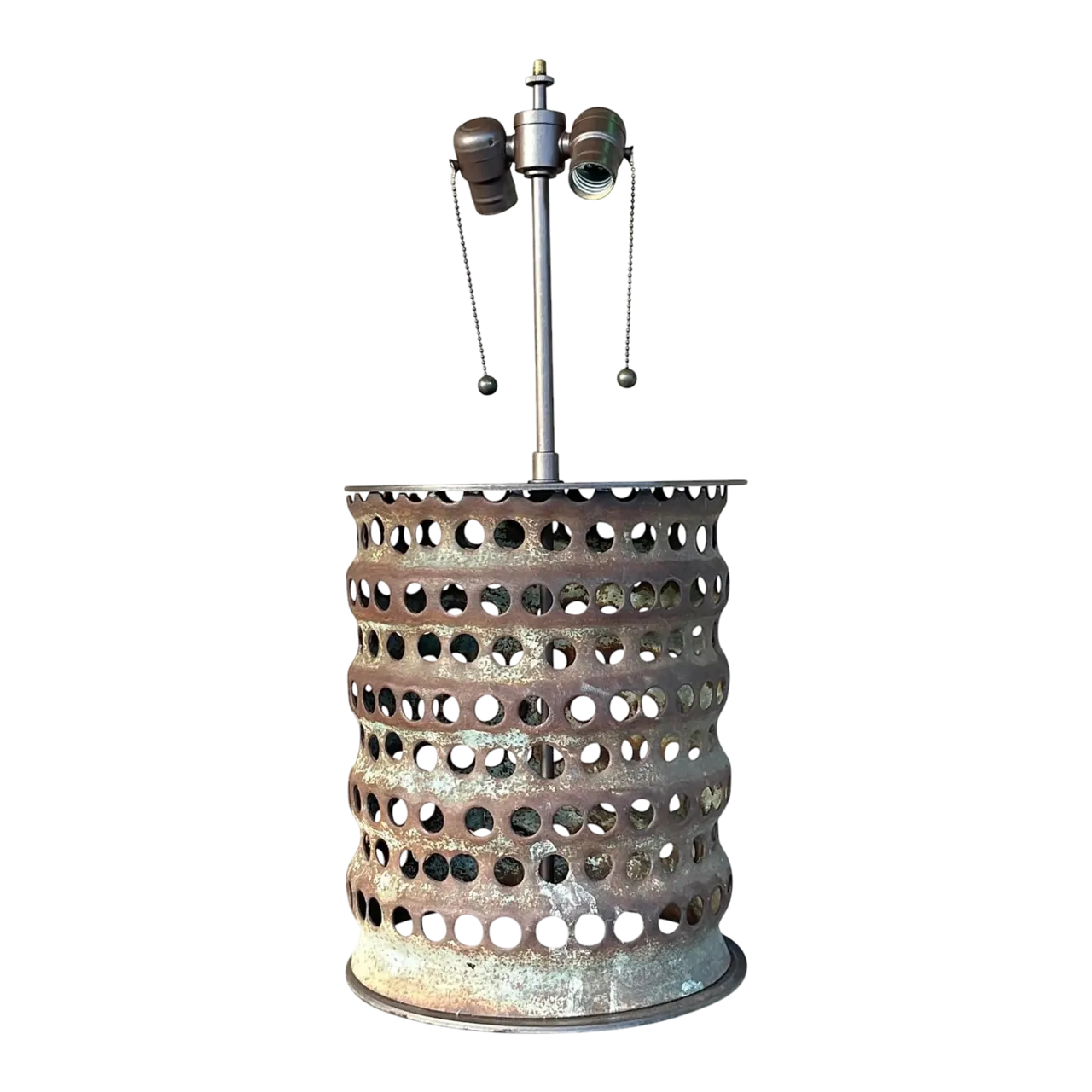 Vintage Boho Punch Cut Cylinder Lamp
