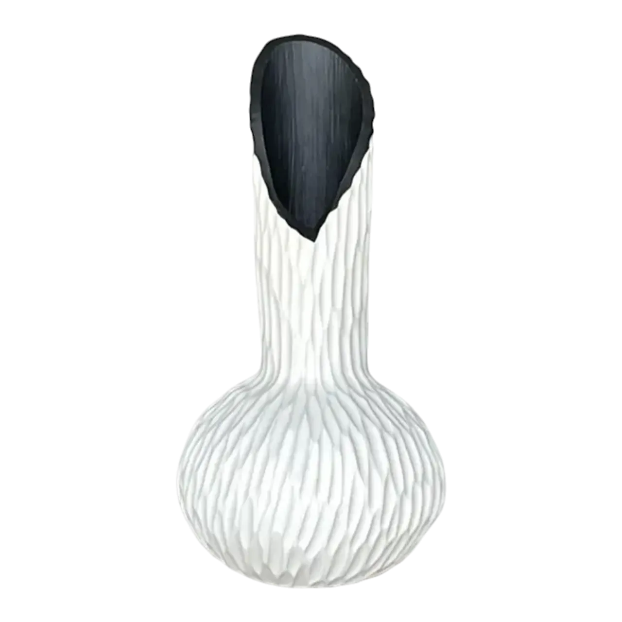 Vintage Boho Ribbed Studio Pottery Vase - Pottery, 7.25W x 15.75H