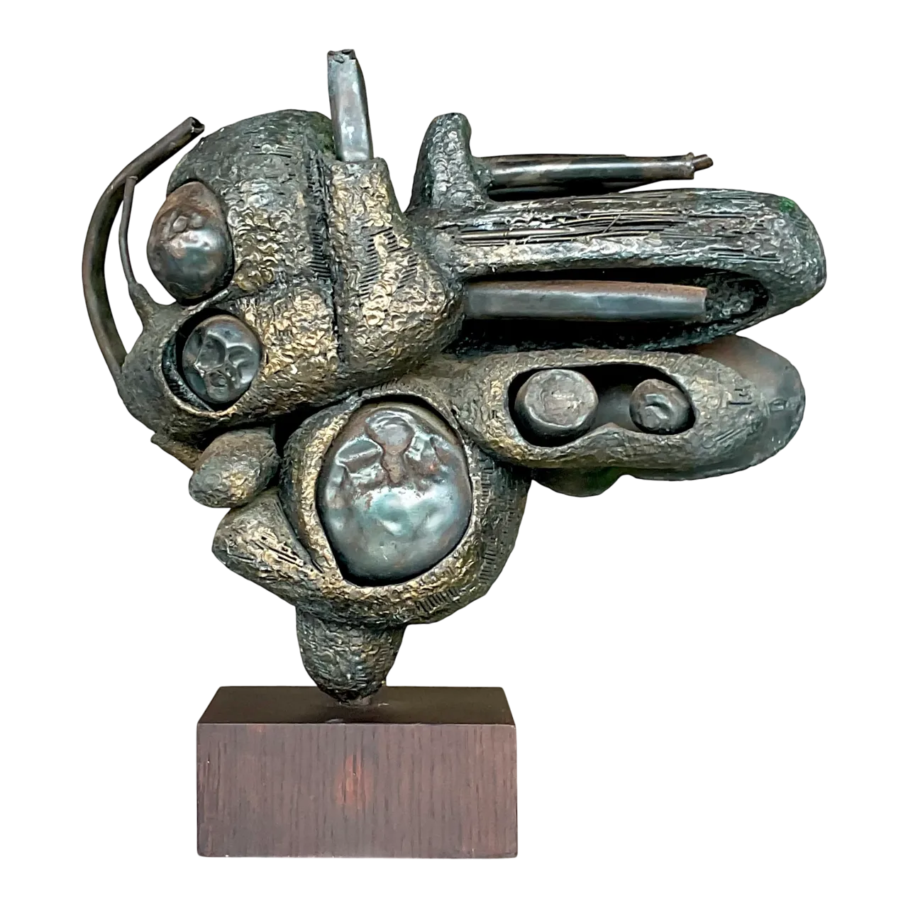 Vintage Boho Rudolph Seno Abstract Bronze Sculpture