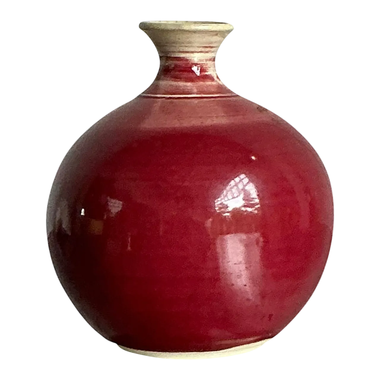Vintage Boho Sang De Bouf Glazed Ceramic Vase