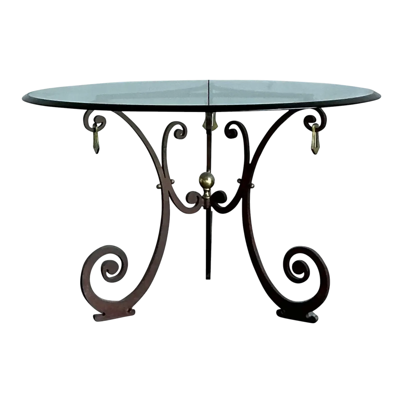 Vintage Boho Scroll Center Hall Table