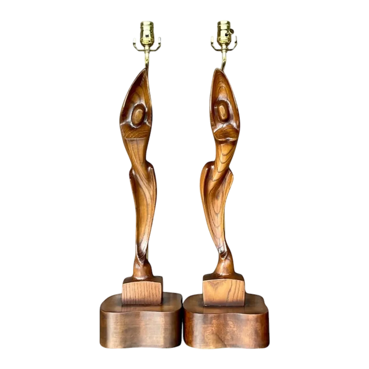 Vintage Boho Sculptural Figure Lamps by Yasha Heifetz - a Pair