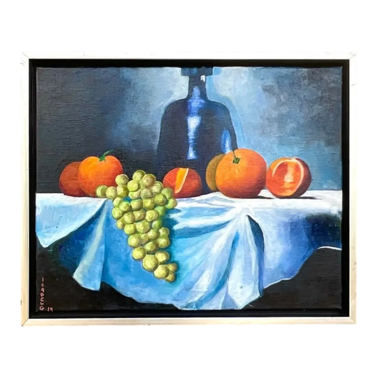 Vintage Boho Signed Original Oil Painting, Still Life on Canvas