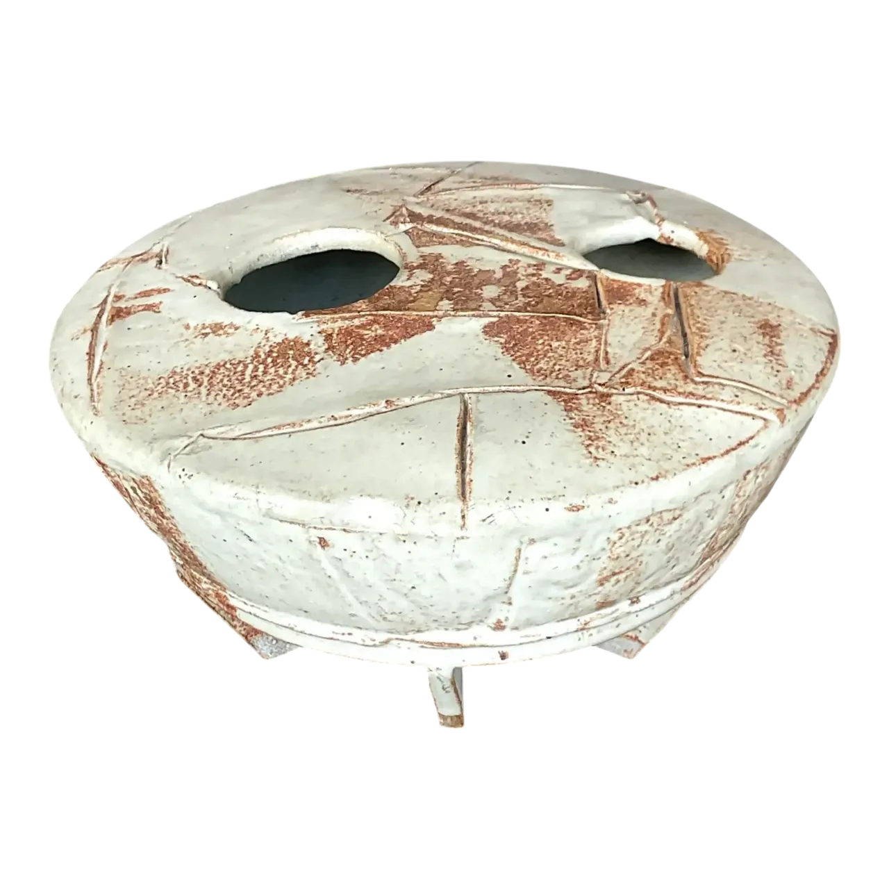 Vintage Boho Signed Studio Pottery Vase - Pottery, 10.5W x 4.5H