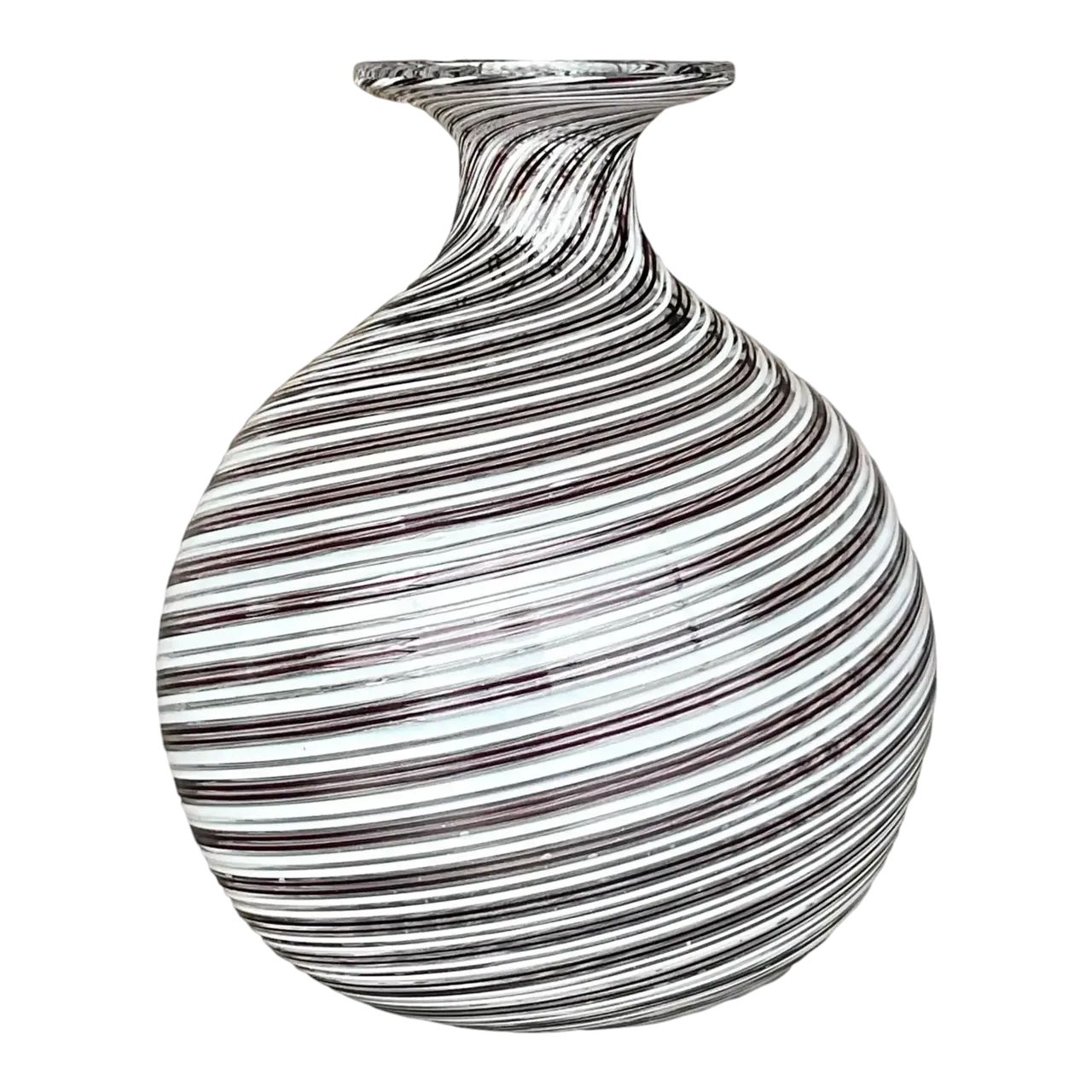 Vintage Boho Signed Swirl Art Glass Vase