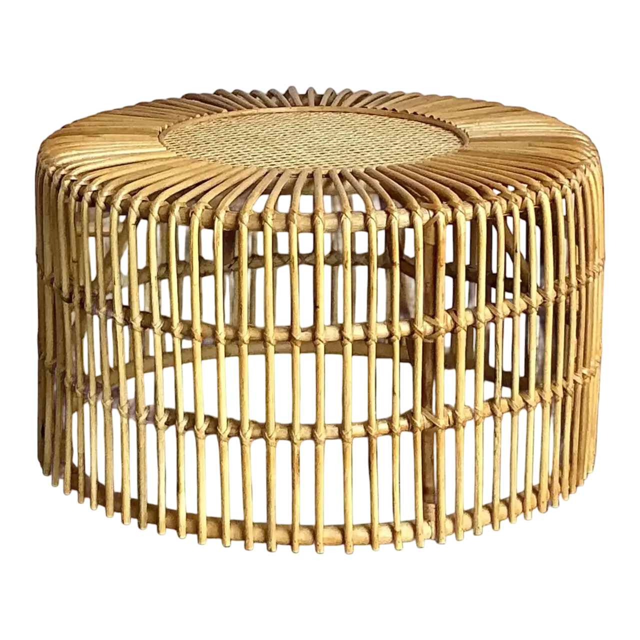 Vintage Boho Spike Rattan Coffee Table