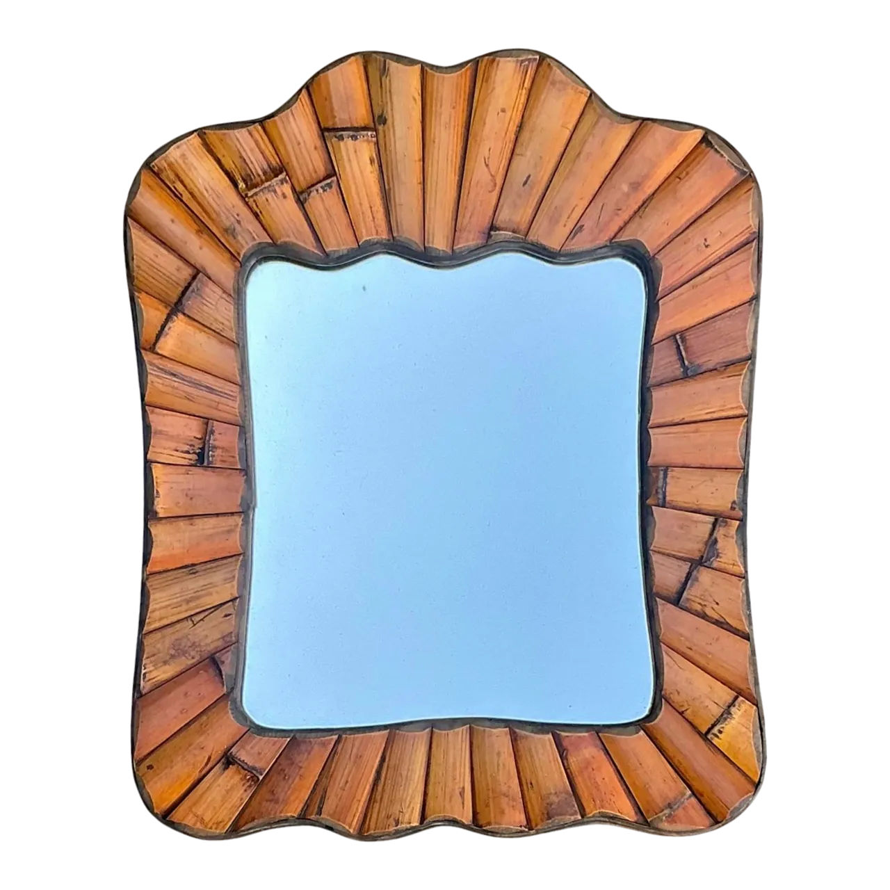 Vintage Boho Split Bamboo Mirror