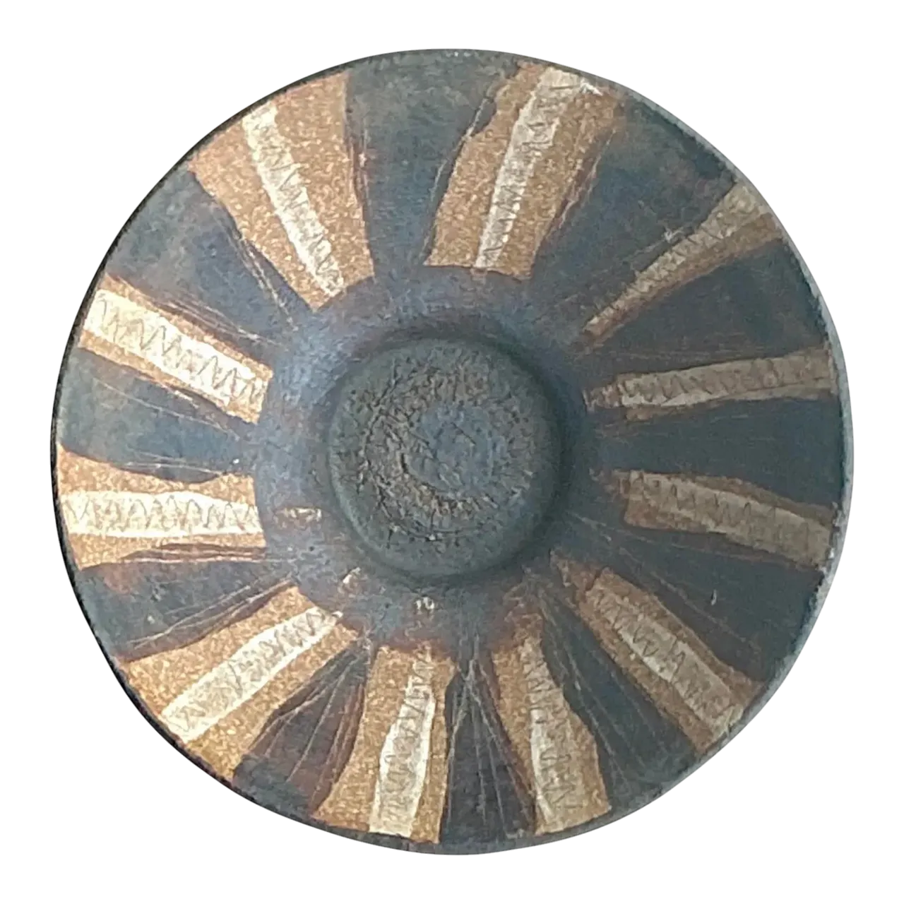 Vintage Boho Striped Studio Pottery Bowl - Pottery, 5.25W x 2.25H