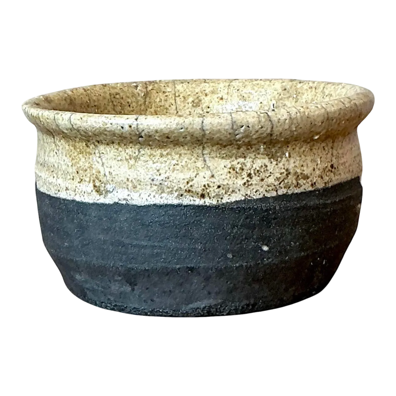 Vintage Boho Studio Pottery Bowl - Stoneware, 6W x 3.2H