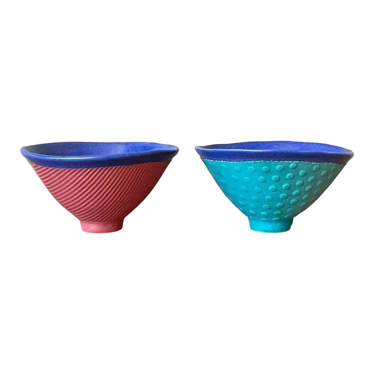 Vintage Boho Studio Pottery Bowls - Set of 2
